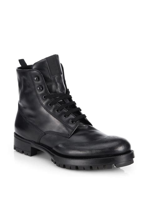 mens prada combat boots|prada men's leather ankle boots.